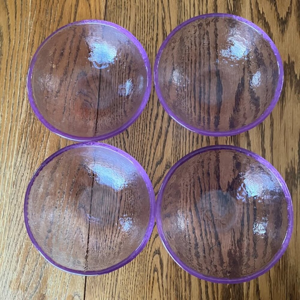 Fire and Light Set of 4 Recycled Glass Bowls 6"